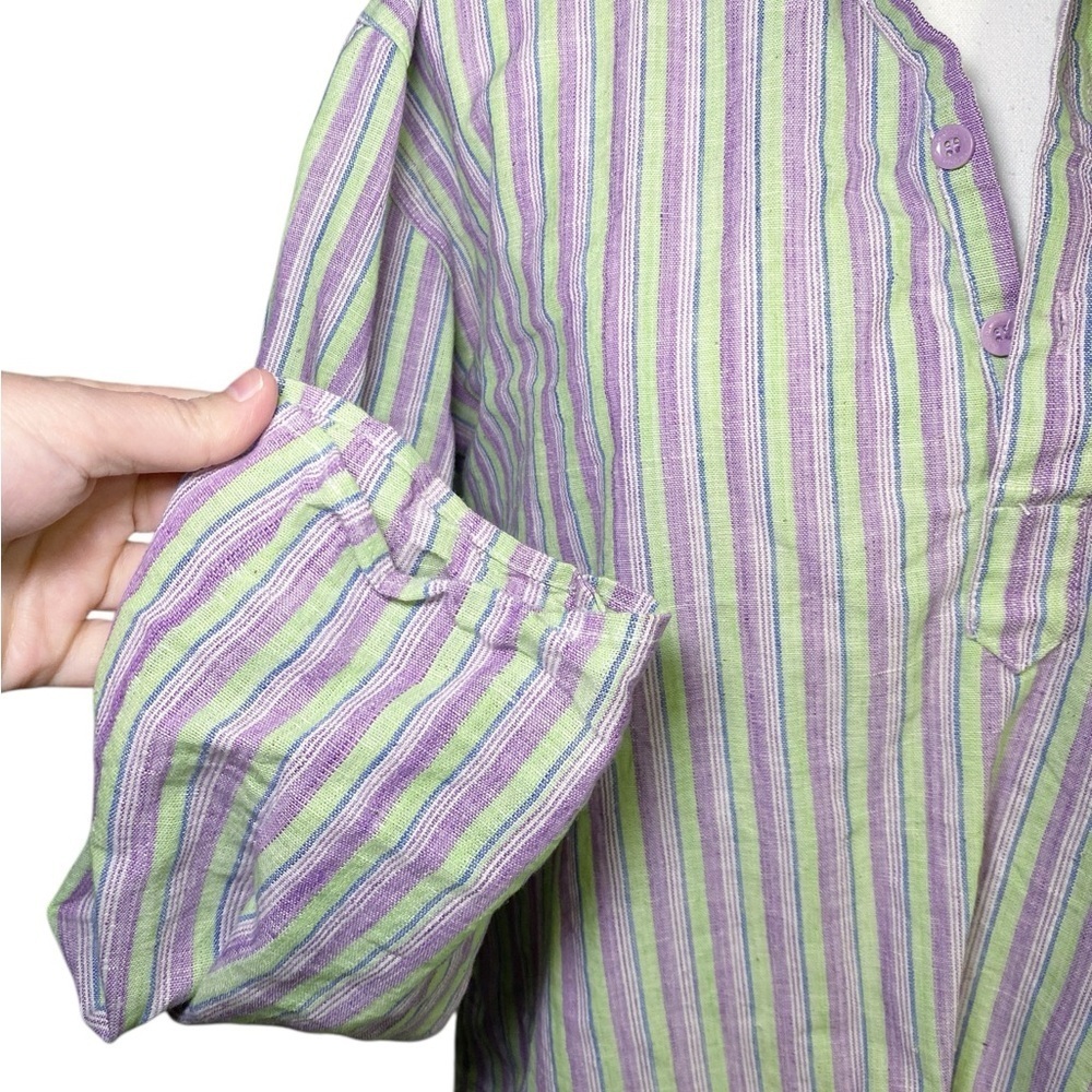 Unbranded Striped Green and Purple Long Mini Dress - Picture 5 of 14